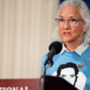 Debra Tice, the mother of missing journalist Austin Tice, speaks at the National Press Club on May 3 in Washington, D.C.