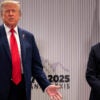 Donald Trump and Canadian Prime Minister Mark Carney at the G-7